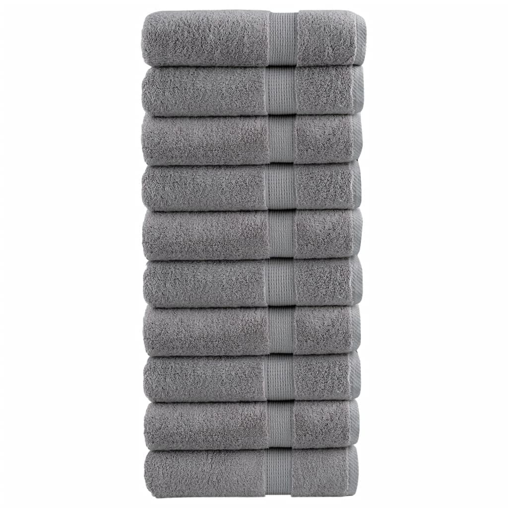 vidaXL Toalhas de banho premium SOLUND 10pcs 70x140cm 600gsm cinzento
