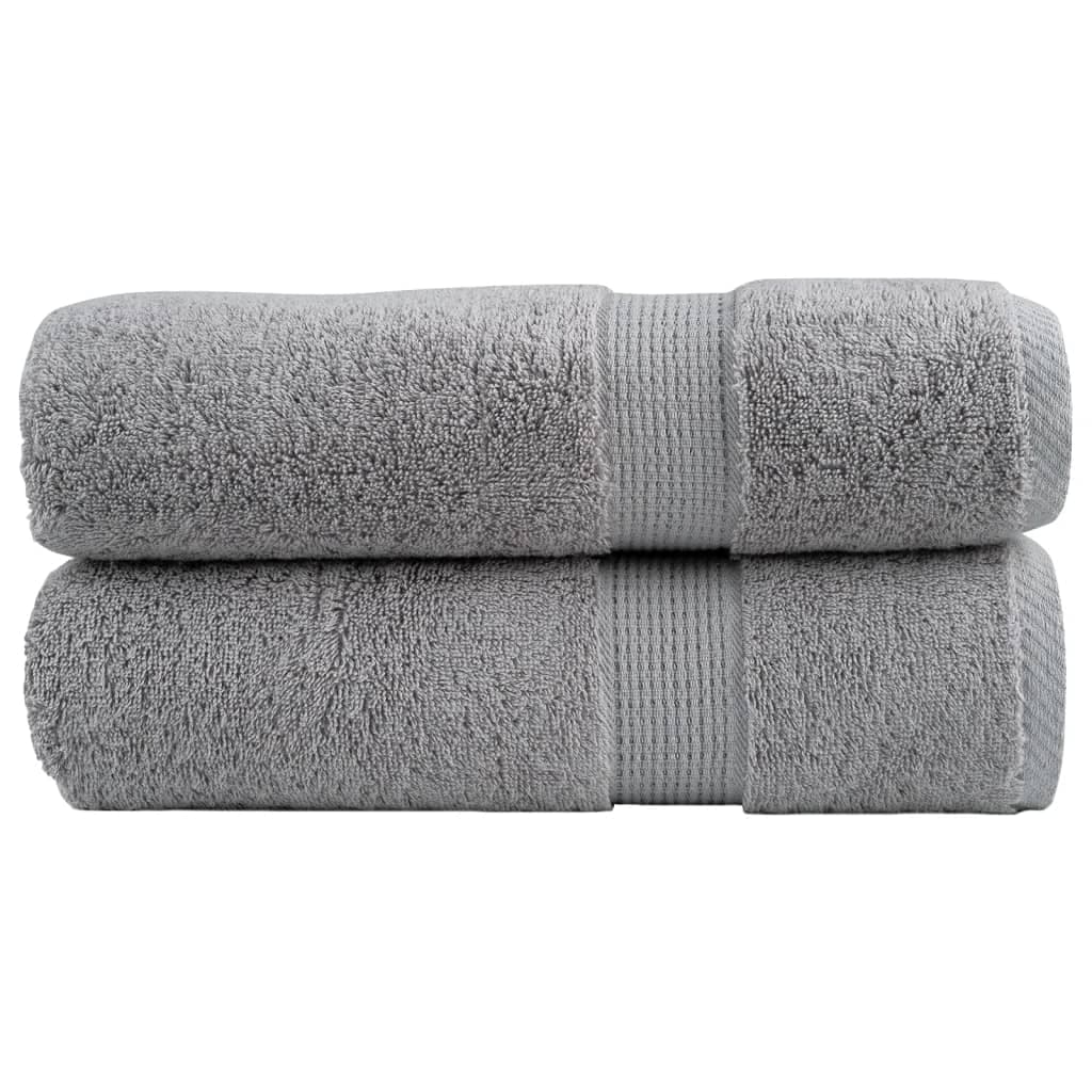 vidaXL Toalhas de banho premium SOLUND 2pcs 100x150cm 600gsm cinzento