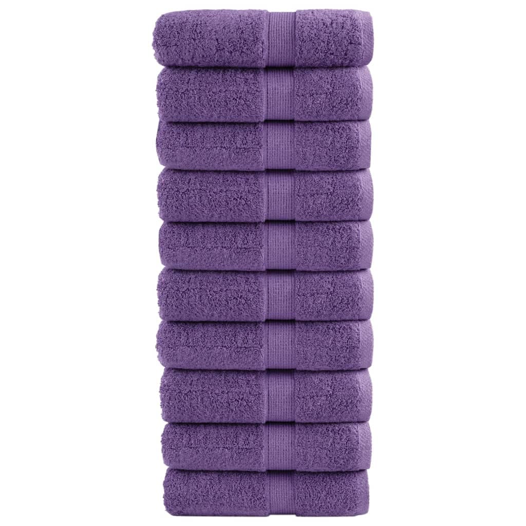 vidaXL Toalhas de Mãos Premium Solund 10 Peças 30x30 cm 600 g/m2 Roxo - 1395063423