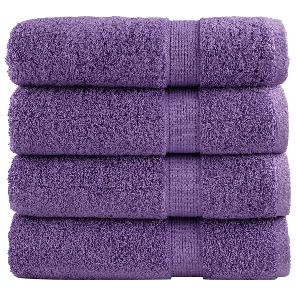 vidaXL Toalhas de banho premium SOLUND 4 pcs 70x140 cm 600 gsm roxo
