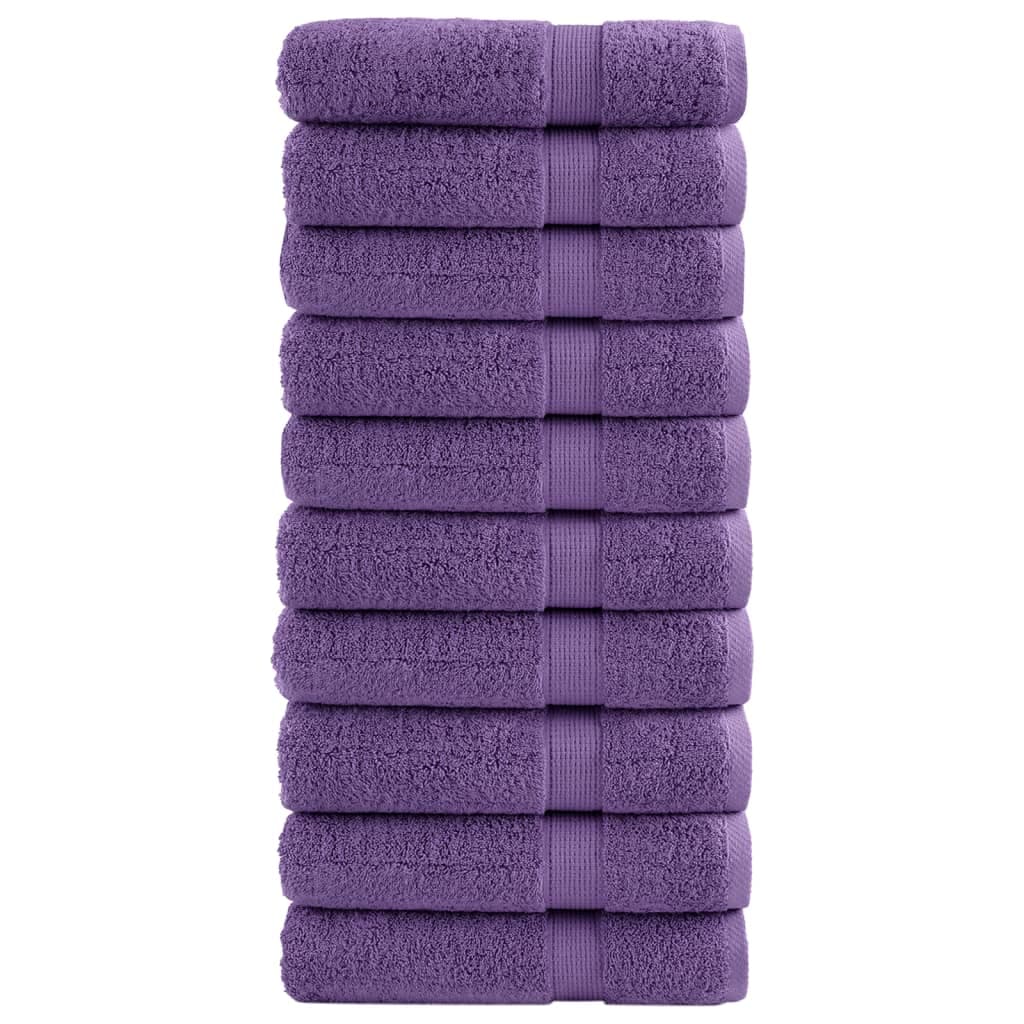 vidaXL Toalhas de Banho Premium Solund 10 Peças 70x140 cm 600 Gsm Roxo - 1027275688