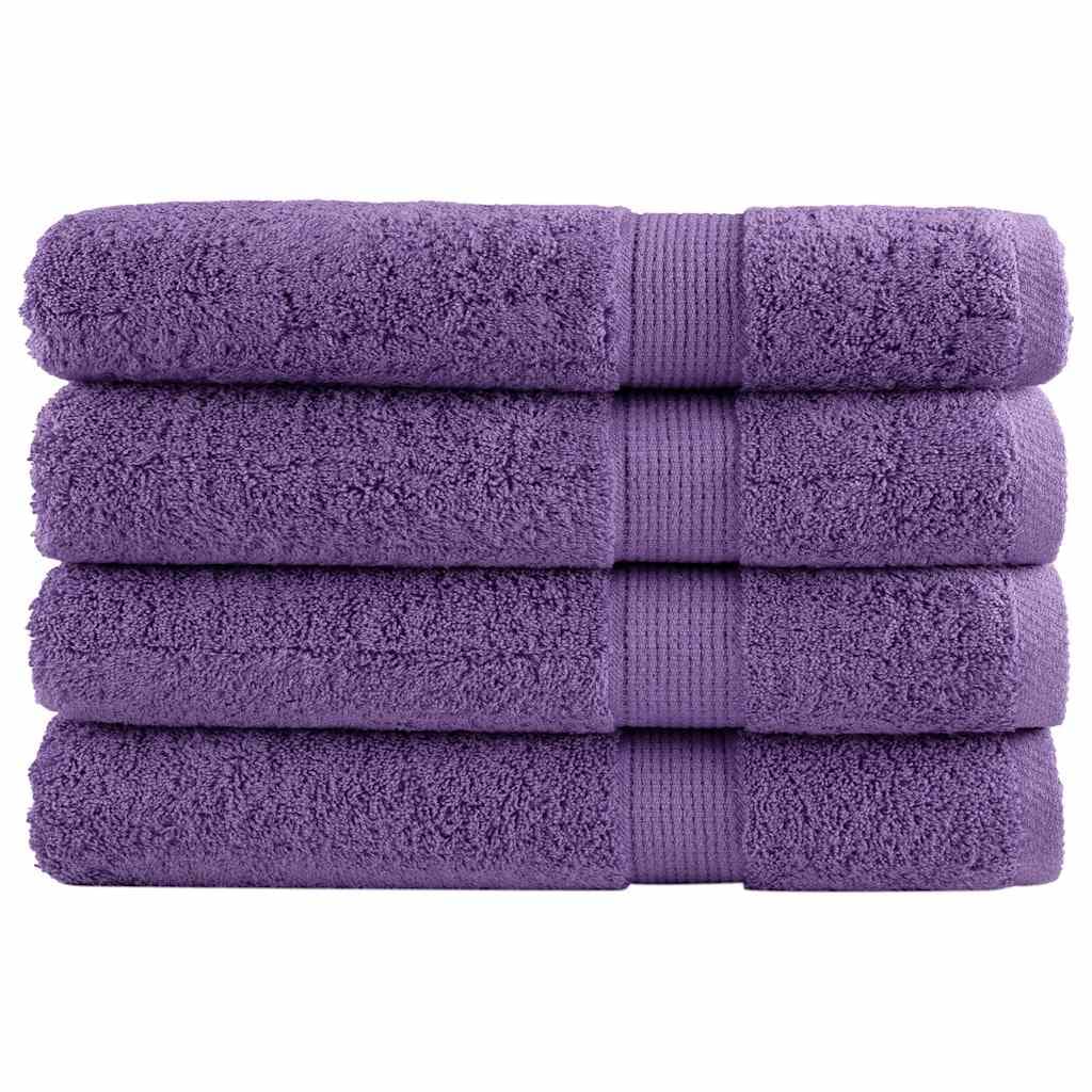 vidaXL Toalhas premium SOLUND 4 pcs 100x200 cm 600 gsm roxo