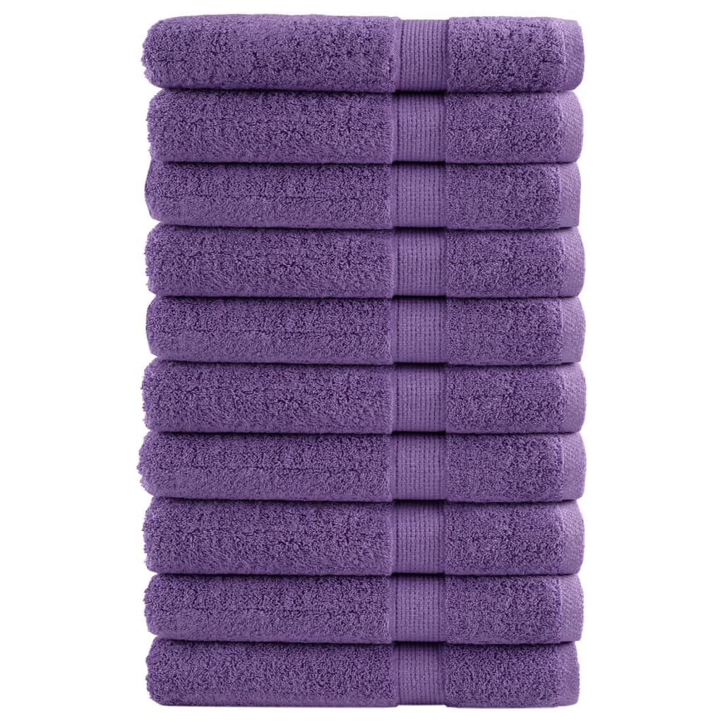 vidaXL Toalhas Premium Solund 10 Peças 100x200 cm 600 Gsm Roxo - 2259203578