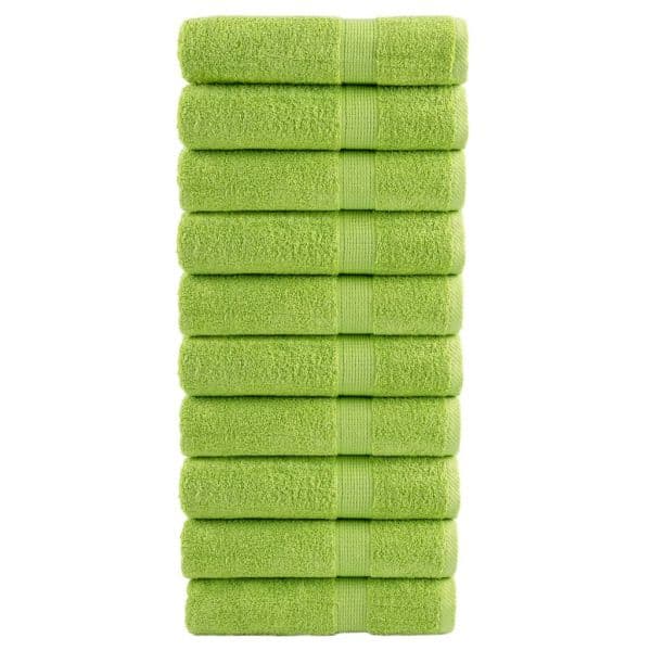 vidaXL Toalhas Banho Premium Solund 10pcs 70x140cm 600 Gsm Verde Maça - 2752879169