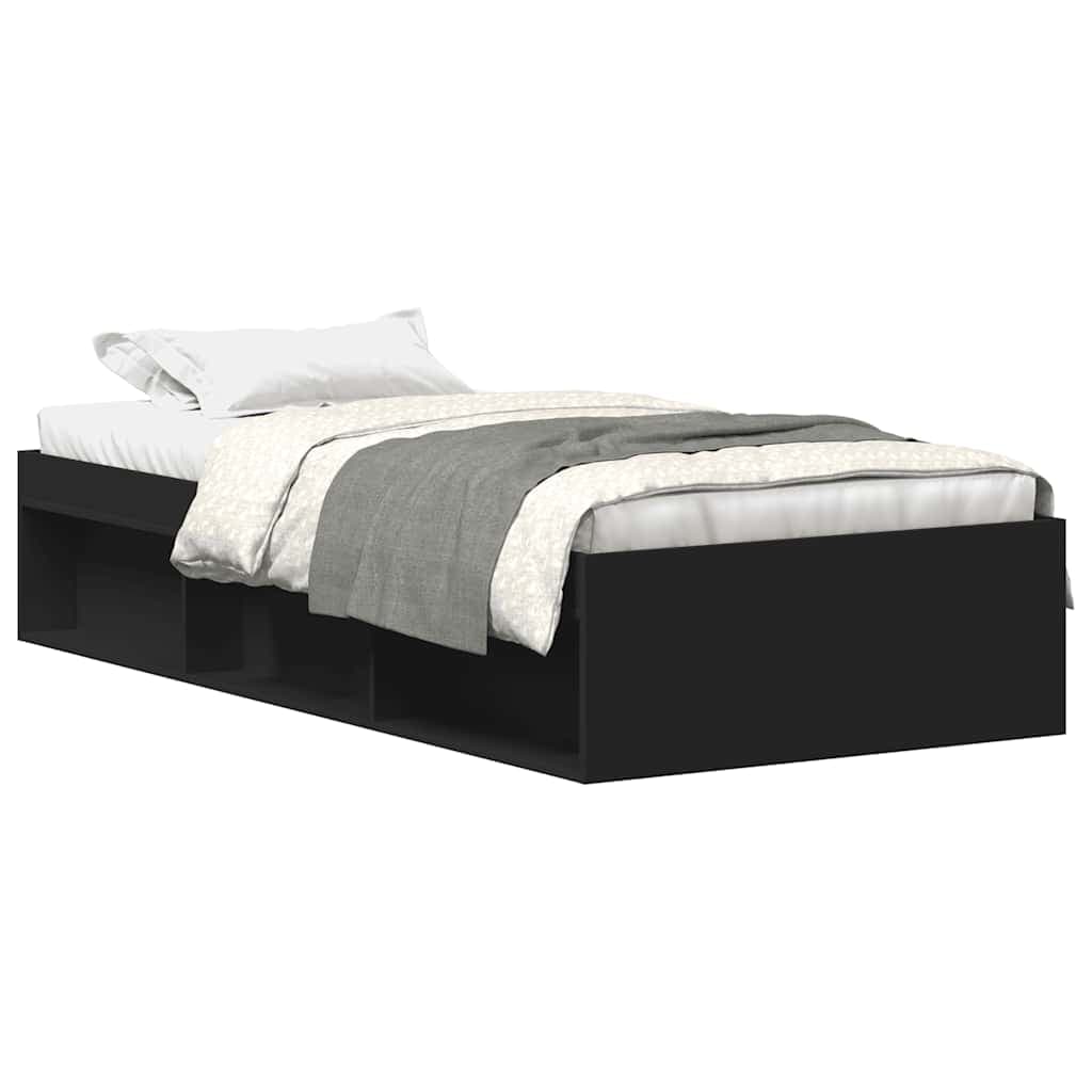 vidaXL Estrutura de Cama 90x200 cm Preto