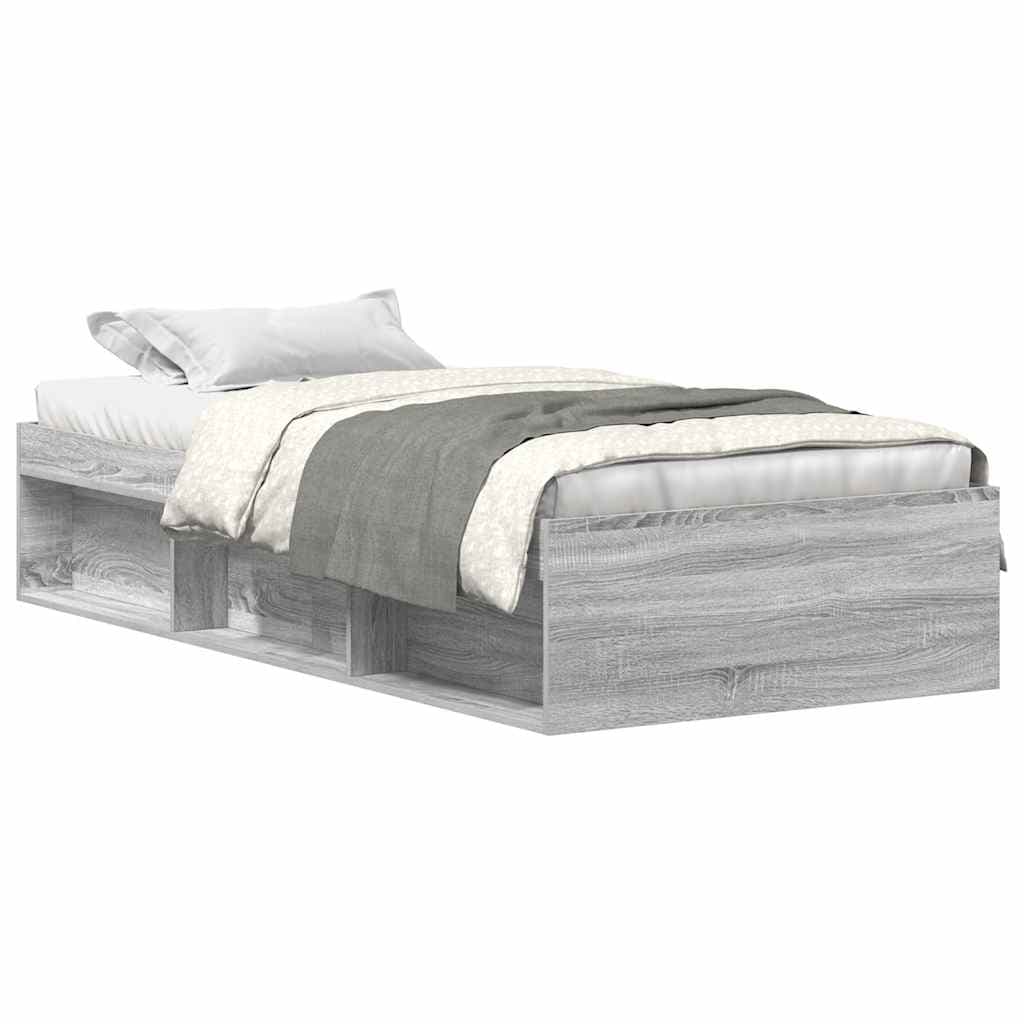 vidaXL Estrutura de cama 90x200 cm cinzento sonoma