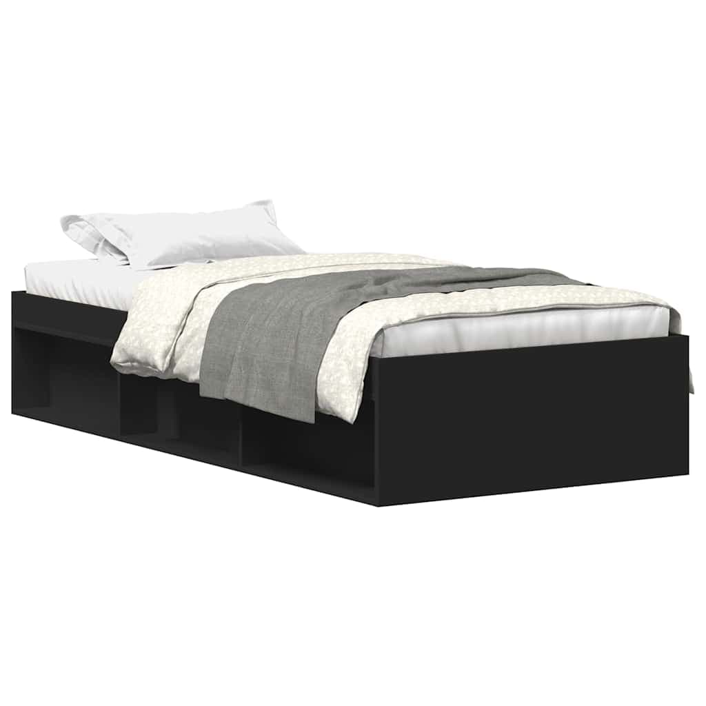 vidaXL Estrutura de cama 100x200 cm preto