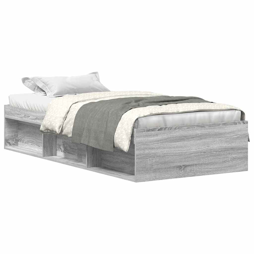 vidaXL Estrutura de cama 100x200 cm cinzento sonoma