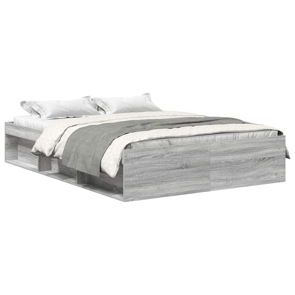 vidaXL Estrutura de cama king 150x200 cm cinzento sonoma