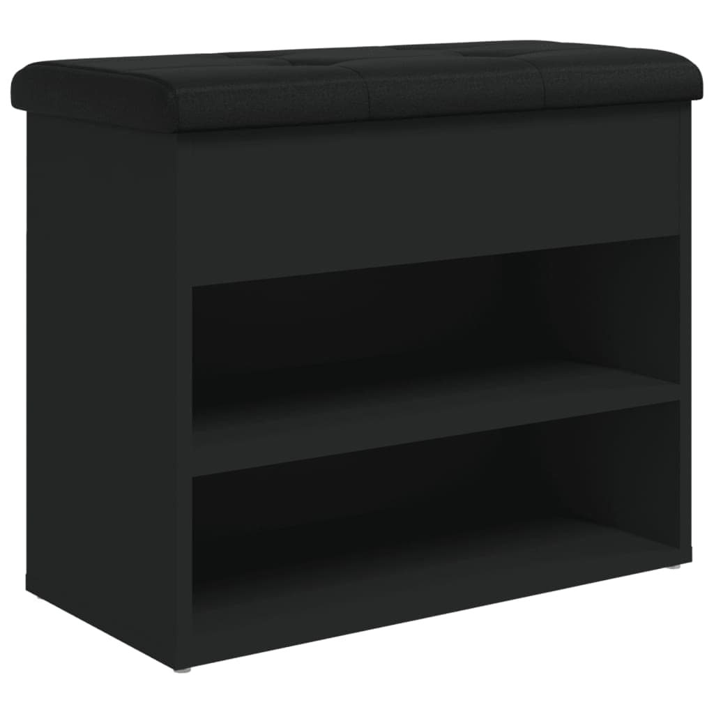 vidaXL Banco sapateira 62x32x50 cm derivados de madeira preto
