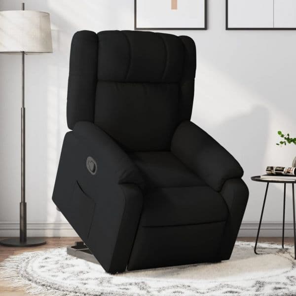 vidaXL Poltrona Reclinável Elevatória Tecido Preto - 764991444