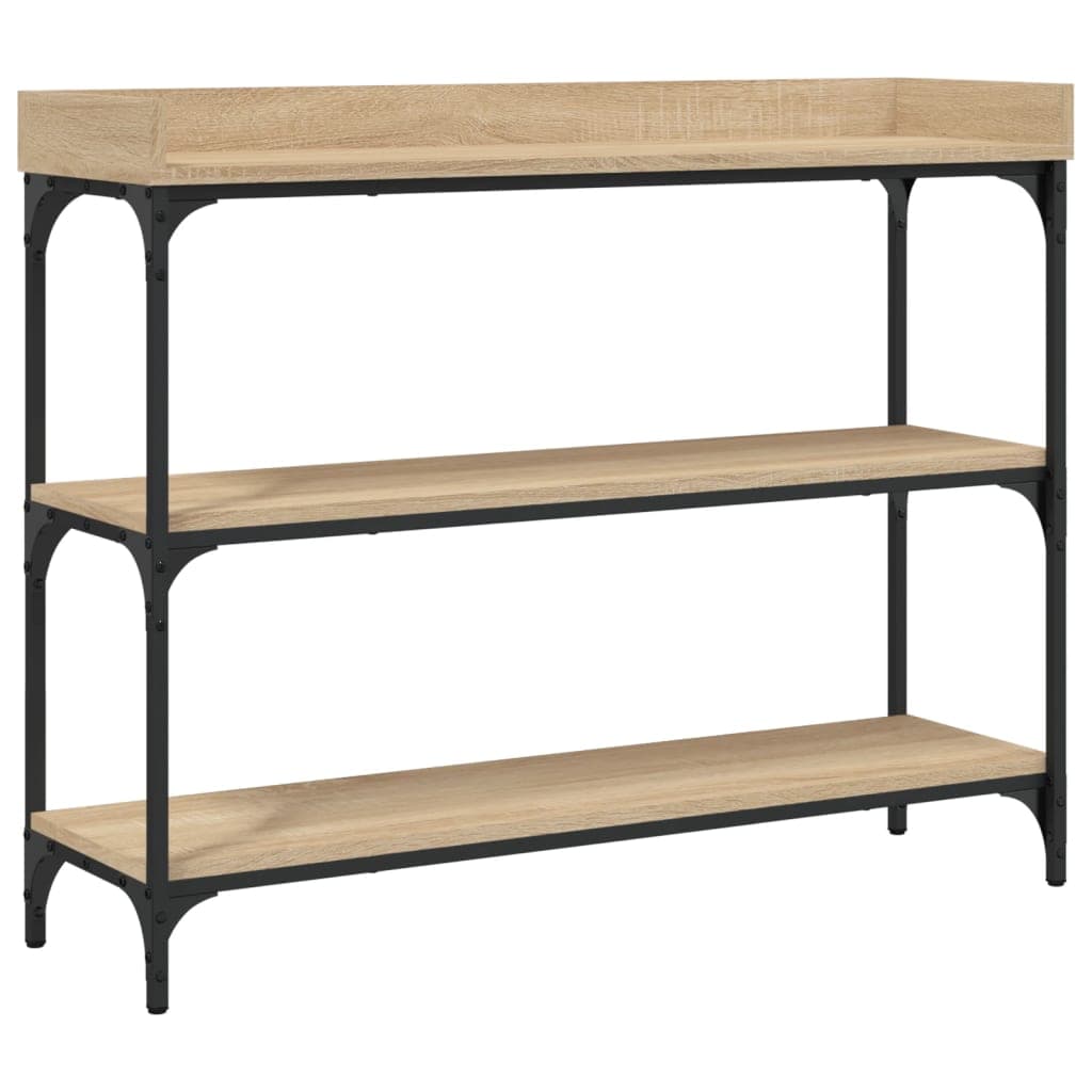 vidaXL Mesa consola c/ prateleiras 100x30x80 cm carvalho sonoma
