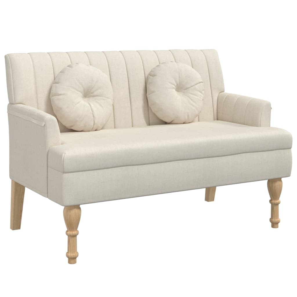 vidaXL Banco com almofadões 113x64,5x75,5 cm linho