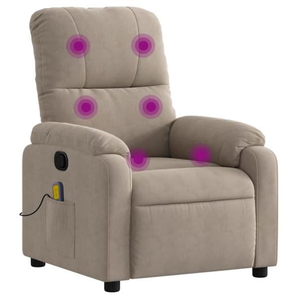 vidaXL Poltrona de Massagens Reclinável Tecido de Microfibra - 3907473590