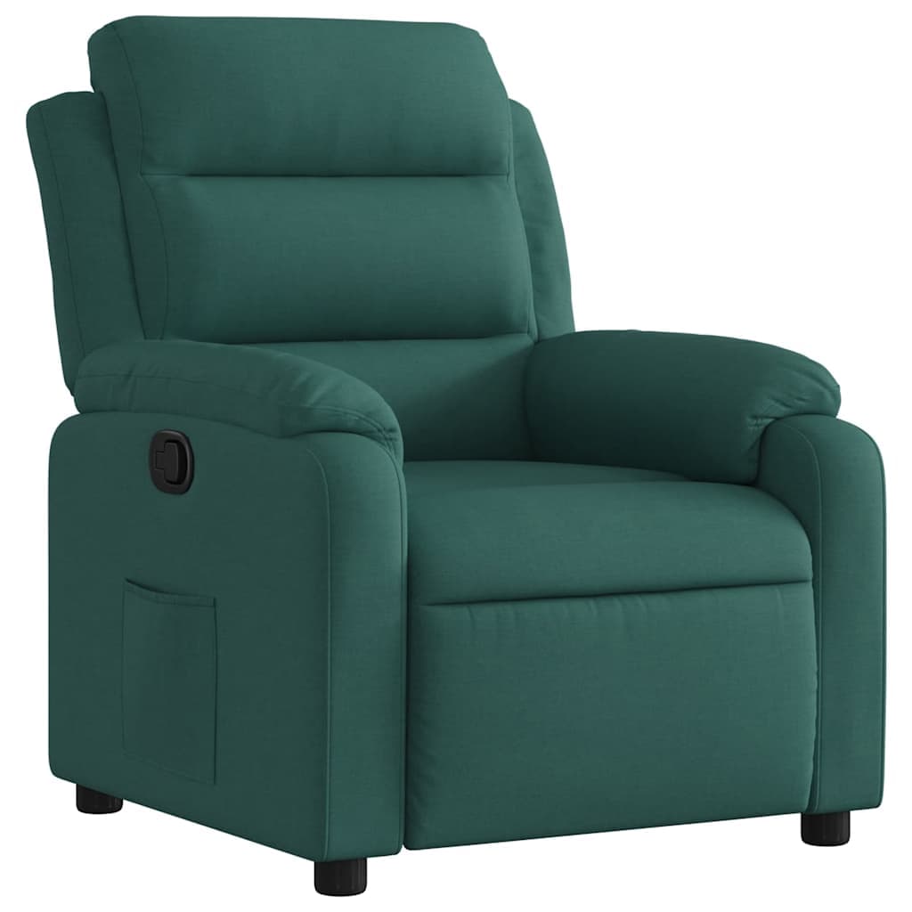 vidaXL Poltrona Reclinável Tecido Verde-escuro - 611462770
