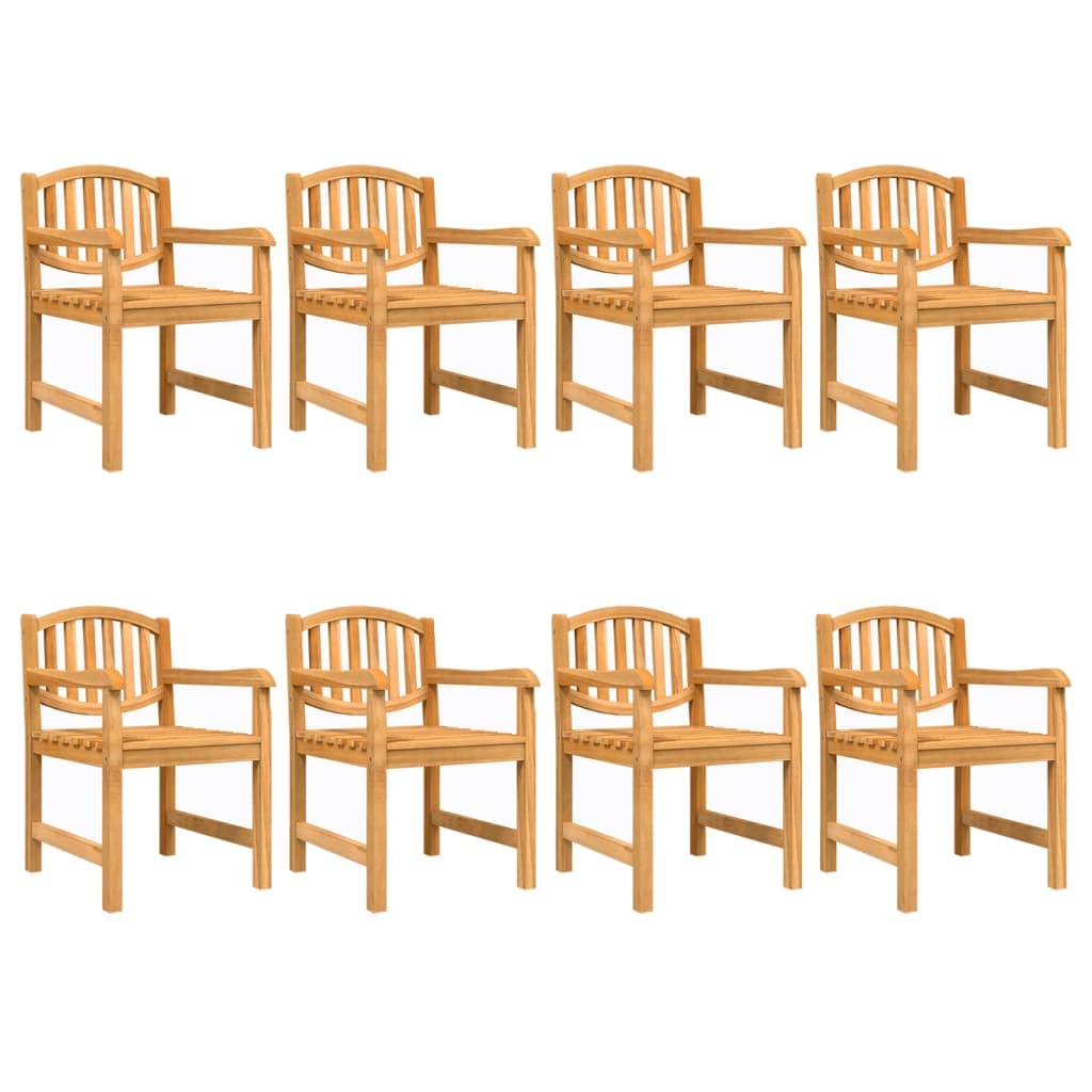 vidaXL Cadeiras de jardim 8 pcs 58x59x88 cm madeira de teca maciça