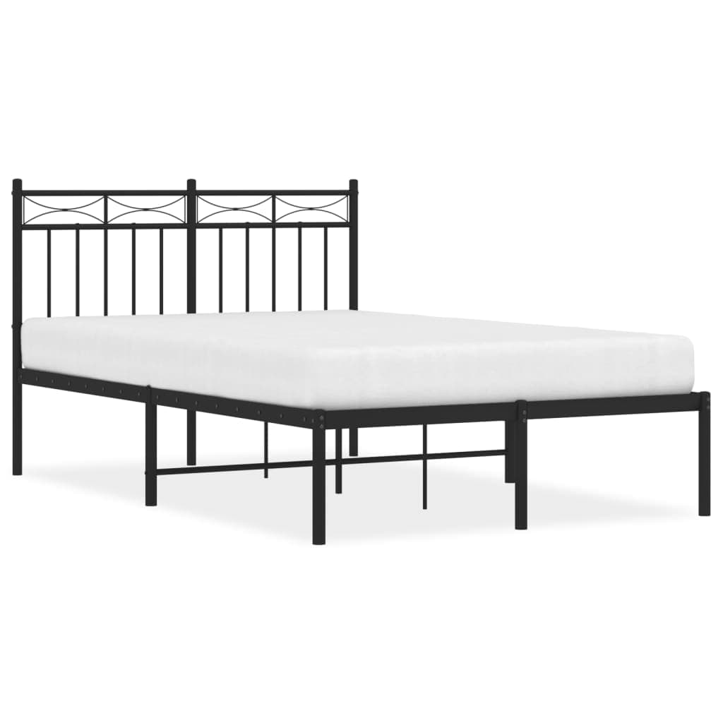 vidaXL Estrutura de cama com cabeceira 120x200 cm metal preto