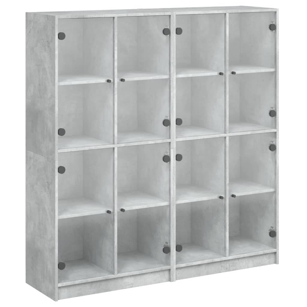 vidaXL Estante c/ portas 136x37x142 cm derivados madeira cinza cimento