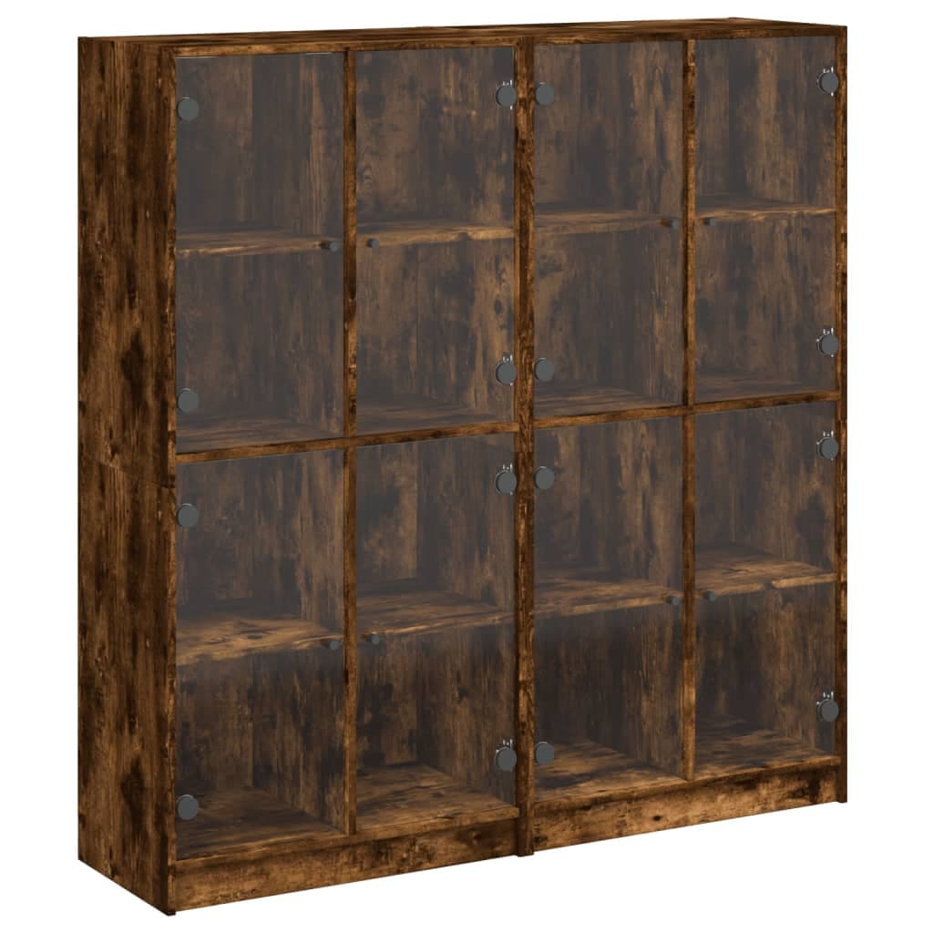 vidaXL Estante c/ portas 136x37x142 cm deriv. madeira carvalho fumado