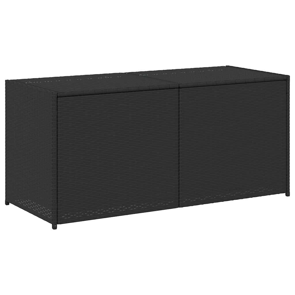 vidaXL Caixa de arrumação para jardim 283L vime PE preto