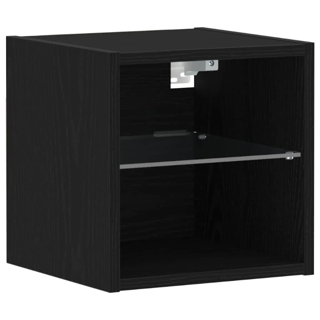 vidaXL Móvel parede p/ TV c/ luzes LED 30x28,5x30cm carvalho castanho
