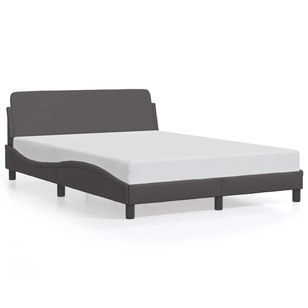 vidaXL Estrutura de cama Dover 140x200cm couro artificial cinzento