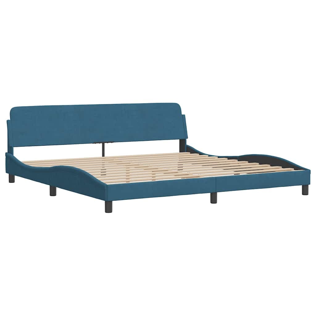 vidaXL Estrutura de cama Dover 200x200 cm veludo azul