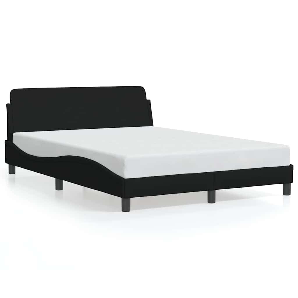 vidaXL Estrutura de cama Dover preta 135x190 cm em tecido