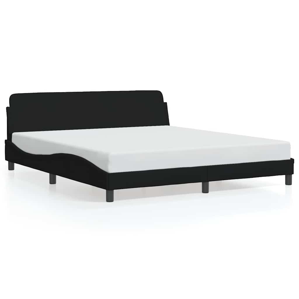 vidaXL Estrutura de cama Dover preta 180x200 cm em tecido