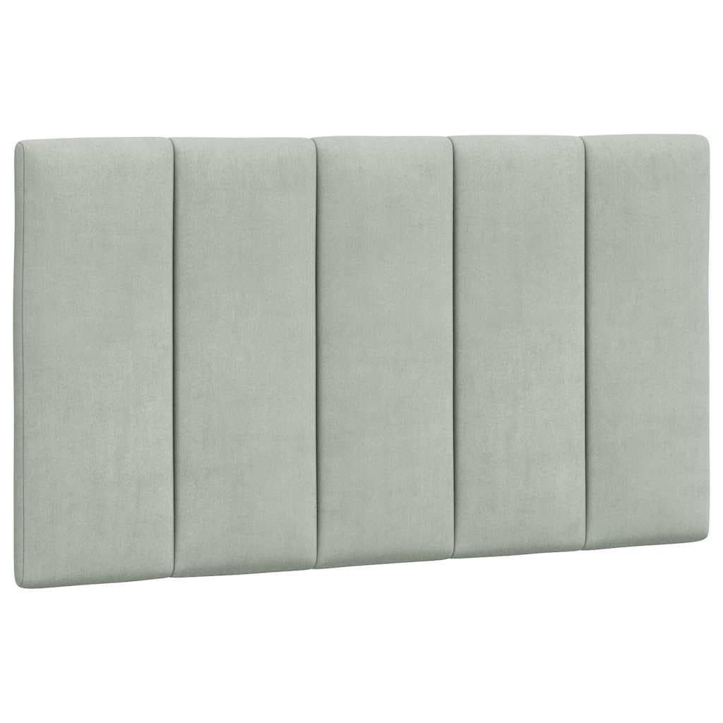 vidaXL Almofadão de cabeceira Hanko 80 cm veludo cinzento-claro