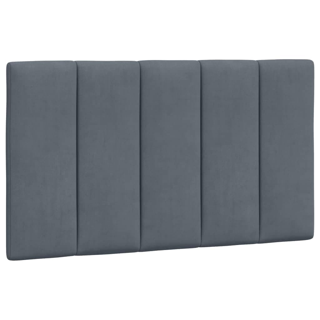 vidaXL Almofadão de cabeceira Hanko 80 cm veludo cinzento-escuro