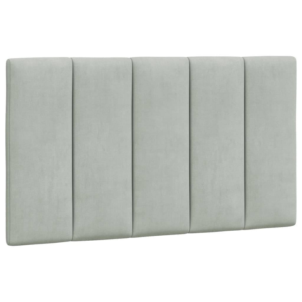 vidaXL Almofadão de cabeceira Hanko 90 cm veludo cinzento-claro