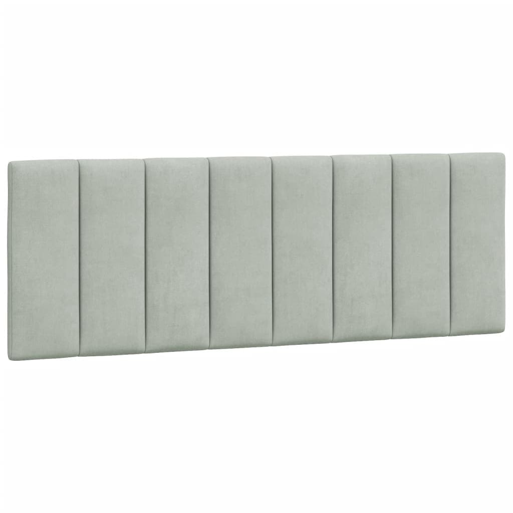 vidaXL Almofadão de cabeceira Hanko 120 cm veludo cinzento-claro