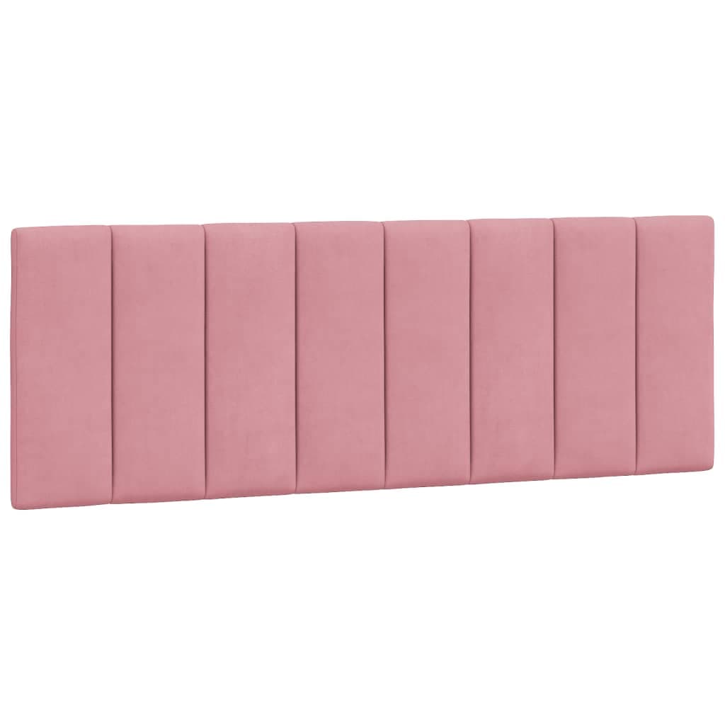 vidaXL Almofadão de cabeceira Hanko 120 cm veludo rosa