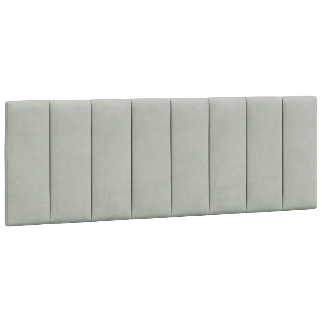 vidaXL Almofadão de cabeceira Hanko 140 cm veludo cinzento-claro