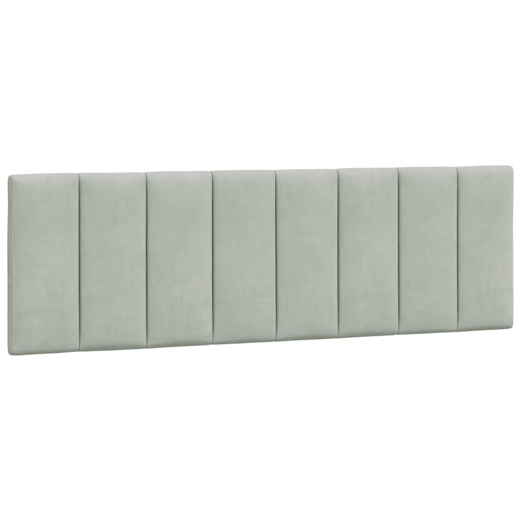 vidaXL Almofadão de cabeceira Hanko 160 cm veludo cinzento-claro