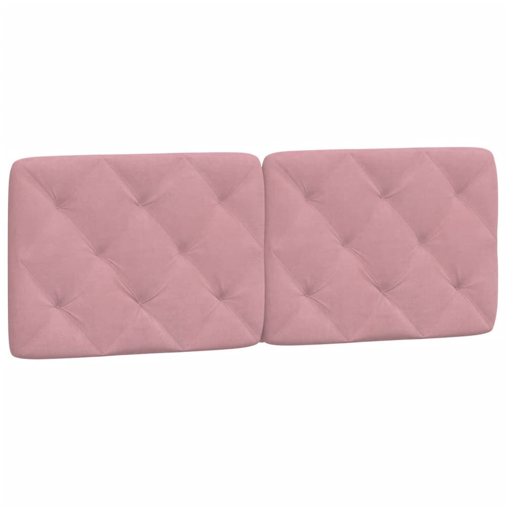vidaXL Almofadão de cabeceira 120 cm veludo rosa