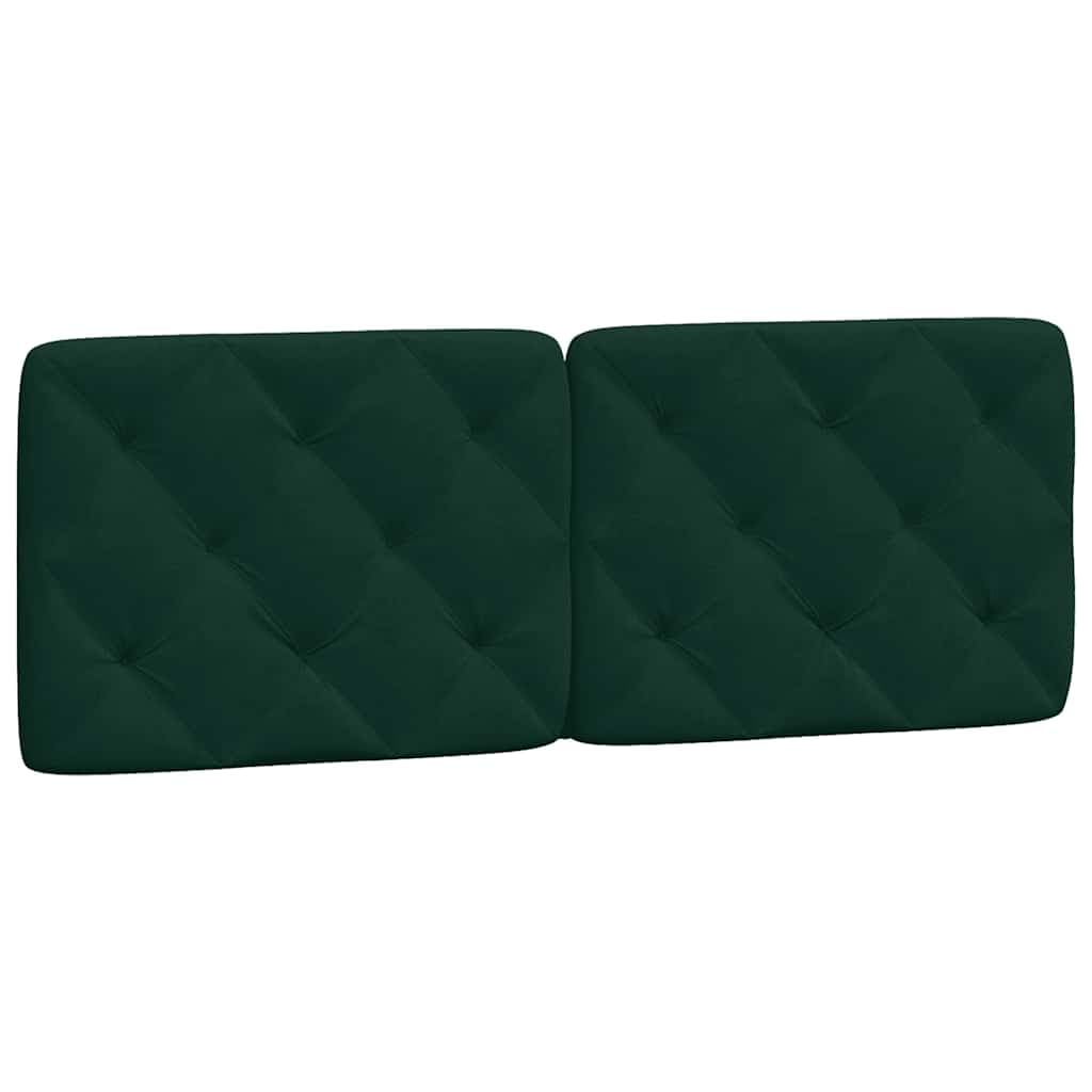 vidaXL Almofadão de cabeceira 140 cm veludo verde-escuro