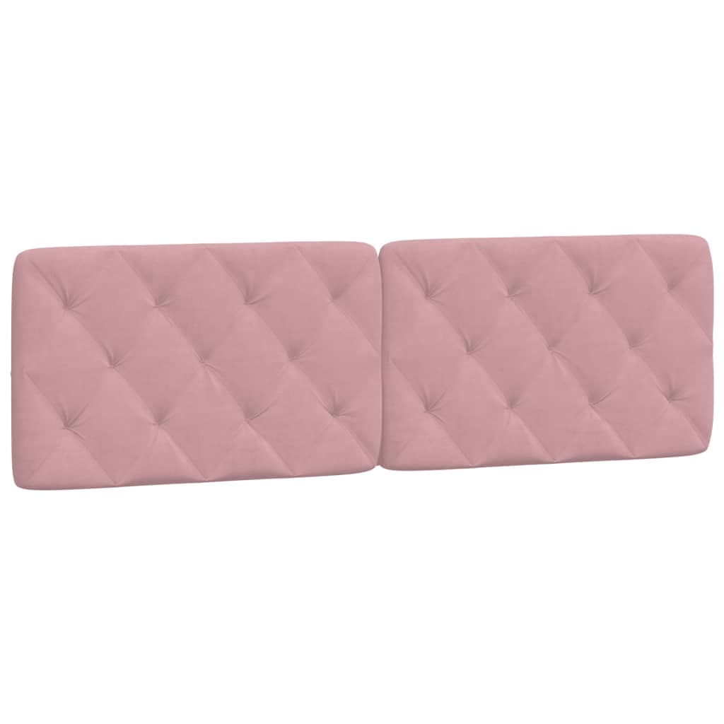 vidaXL Almofadão de cabeceira 160 cm veludo rosa