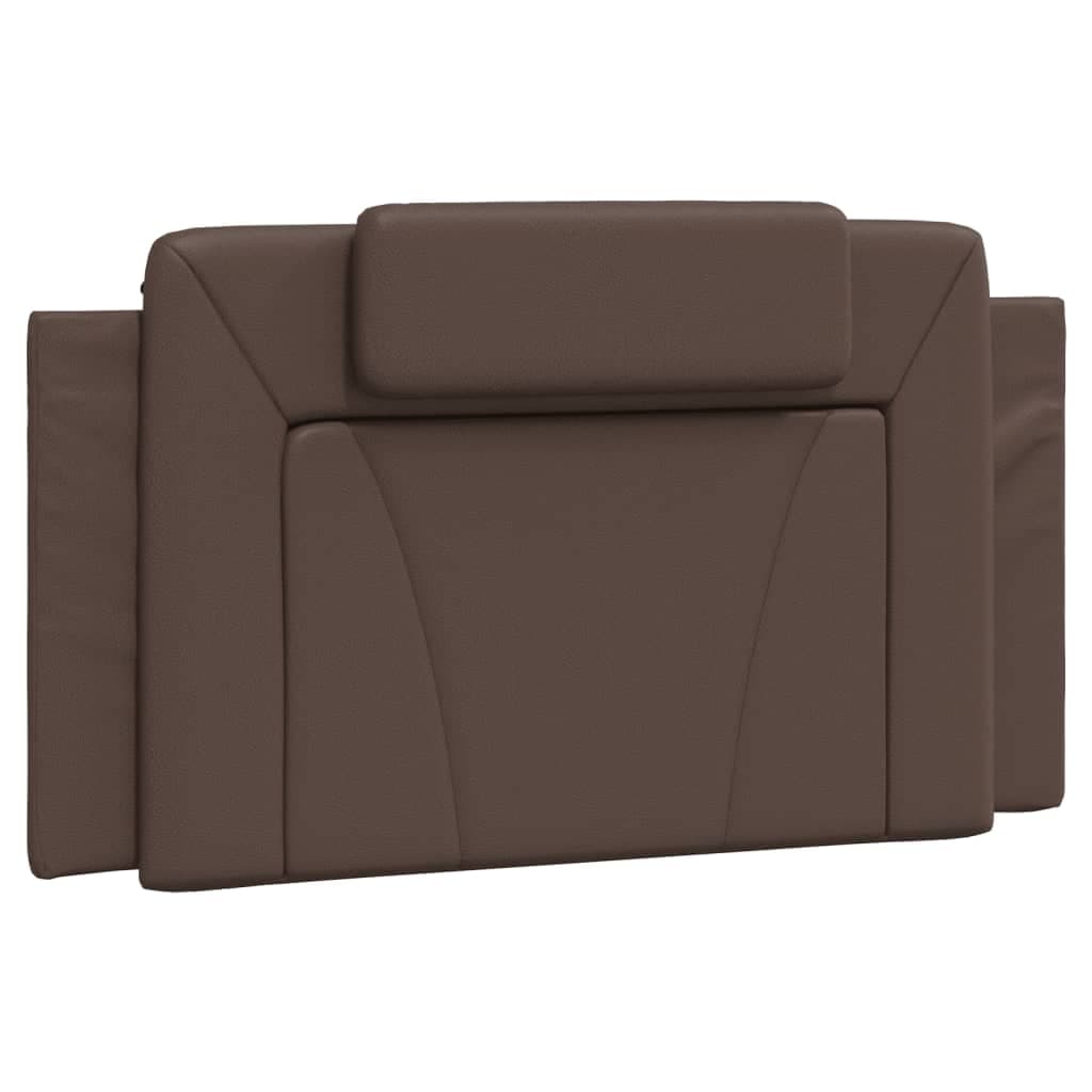 vidaXL Almofadão de cabeceira Viana 100 cm couro artificial castanho