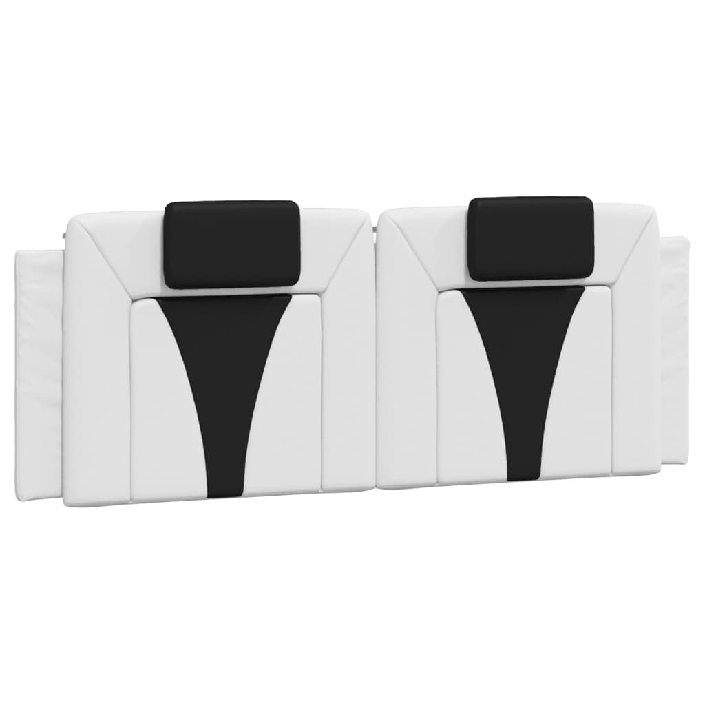 vidaXL Almofadão de Cabeceira 120 cm Couro Artificial Preto e Branco - 3051329677