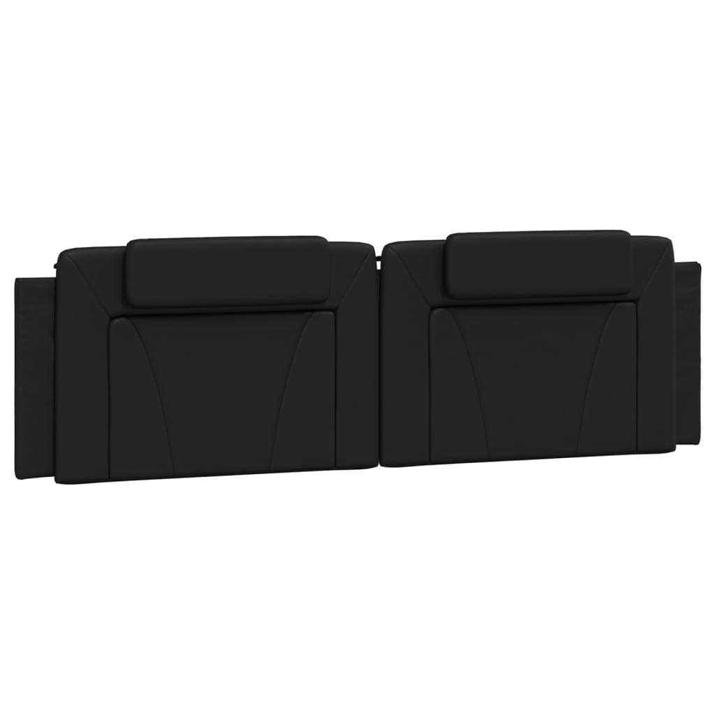 vidaXL Almofadão de cabeceira Viana 180 cm couro artificial preto