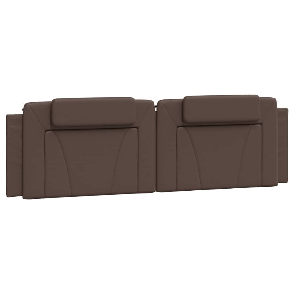 vidaXL Almofadão de cabeceira Viana 180 cm couro artificial castanho