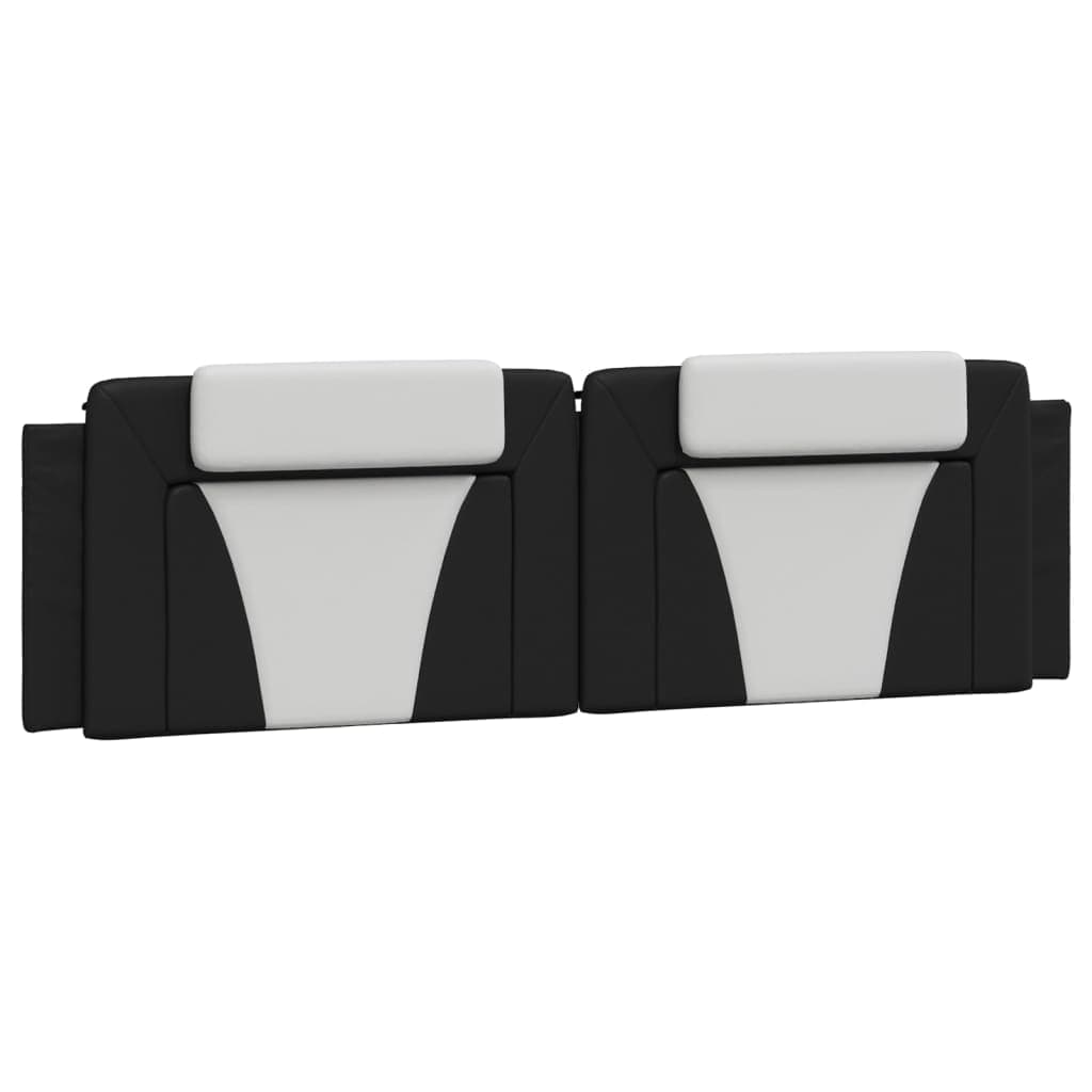 vidaXL Almofadão de Cabeceira 180 cm Couro Artificial Preto e Branco - 2447538367
