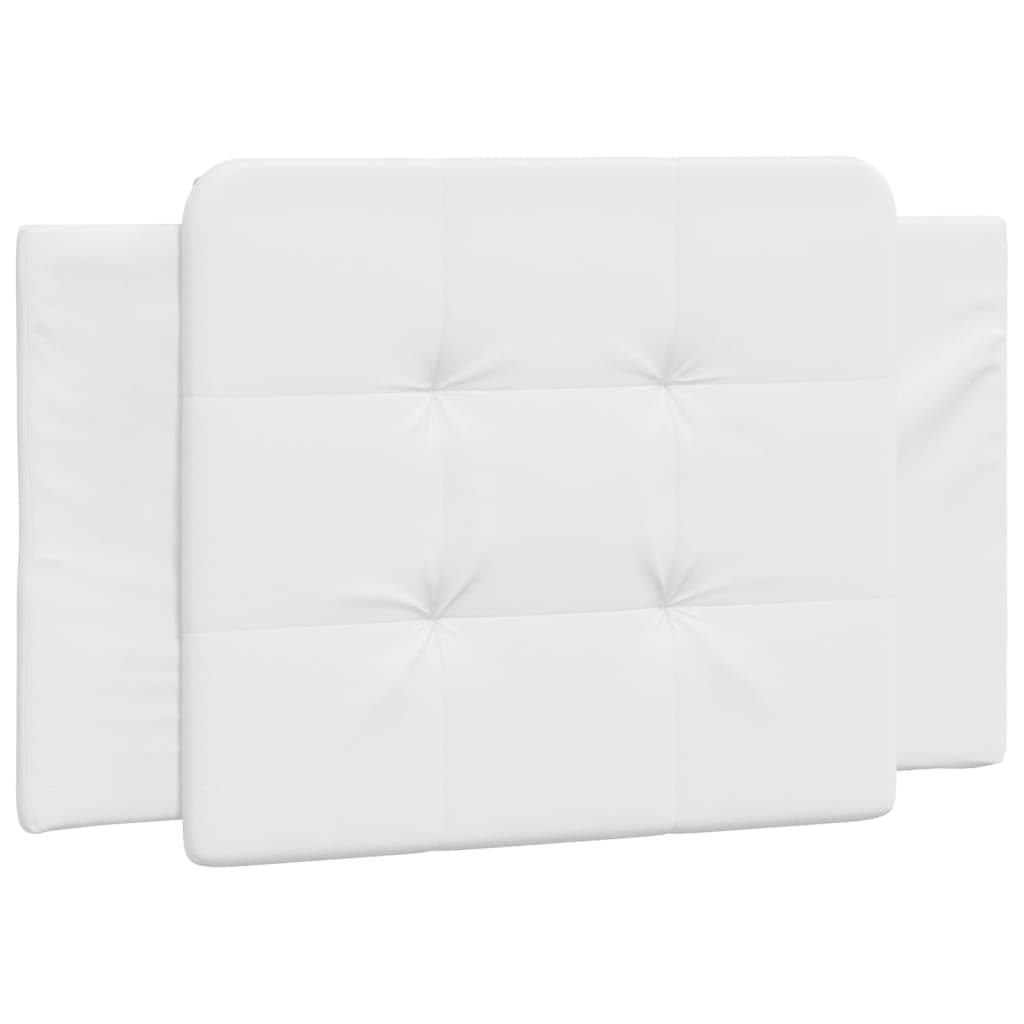 vidaXL Almofadão de cabeceira Zadar 90 cm couro artificial branco