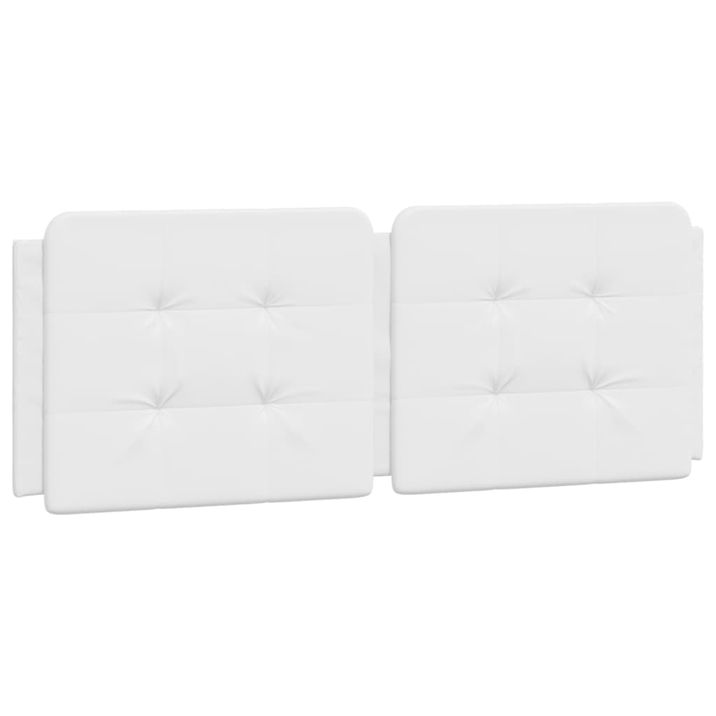 vidaXL Almofadão de cabeceira Zadar 120 cm couro artificial branco