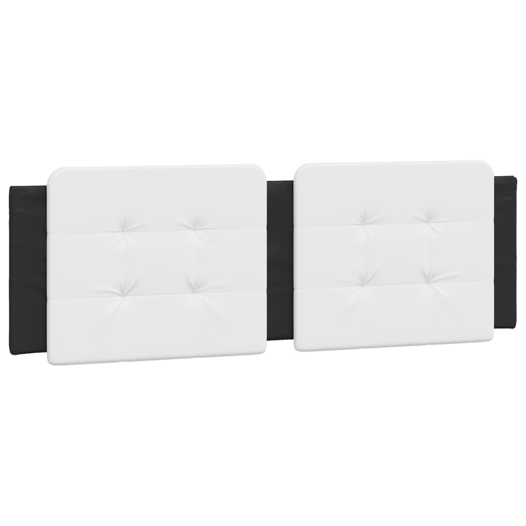 vidaXL Almofadão de Cabeceira 160 cm Couro Artificial Branco e Preto - 3497551434