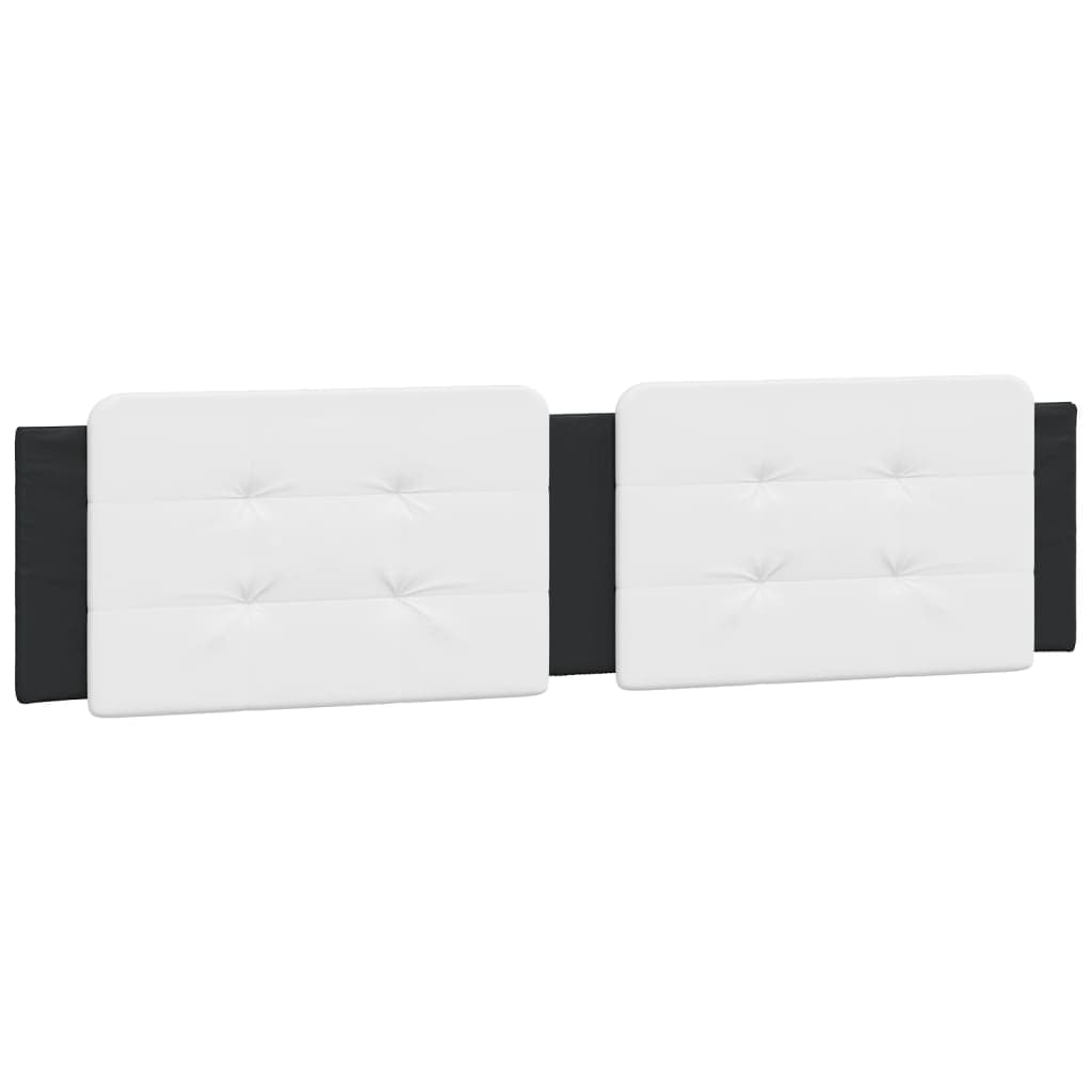 vidaXL Almofadão de Cabeceira 200 cm Couro Artificial Preto e Branco - 775733793