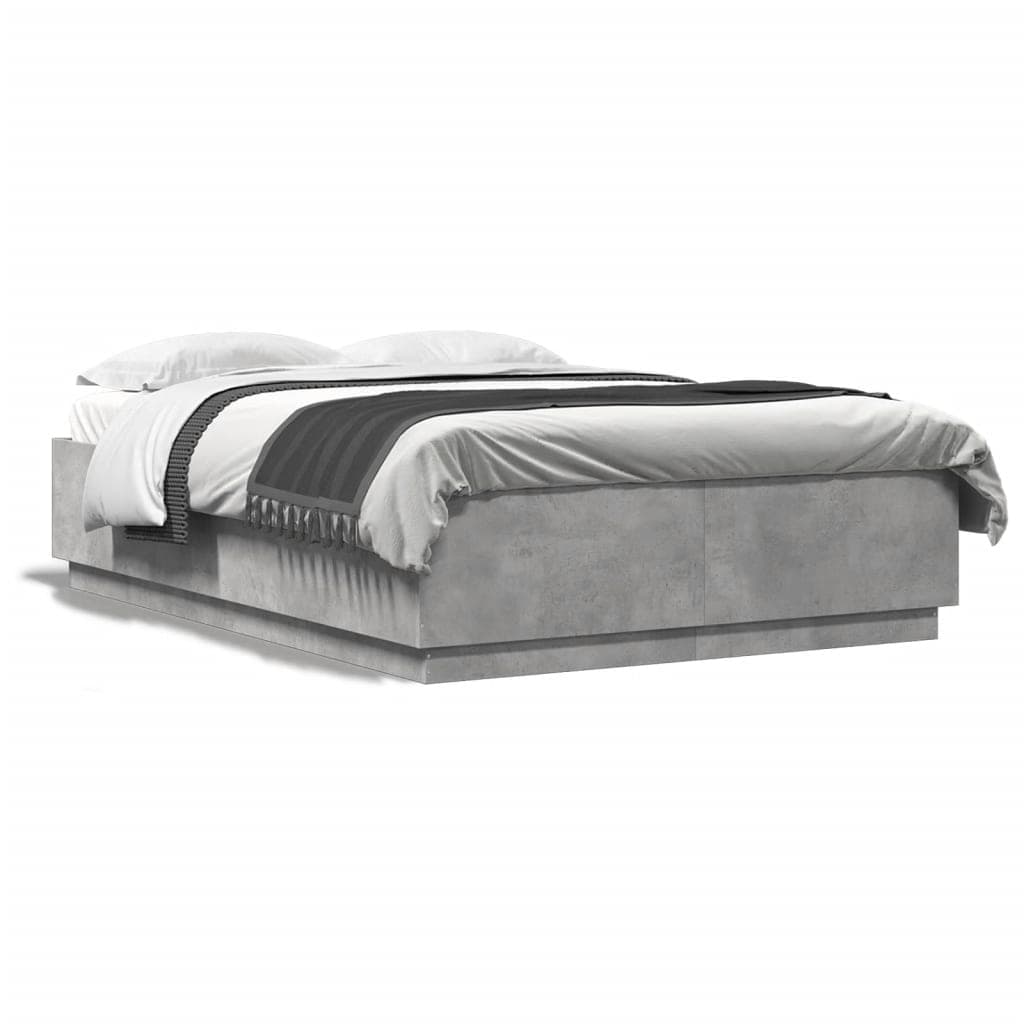 vidaXL Estrutura de Cama 120x200 cm Derivados de Madeira Cinza Cimento - 2449293043