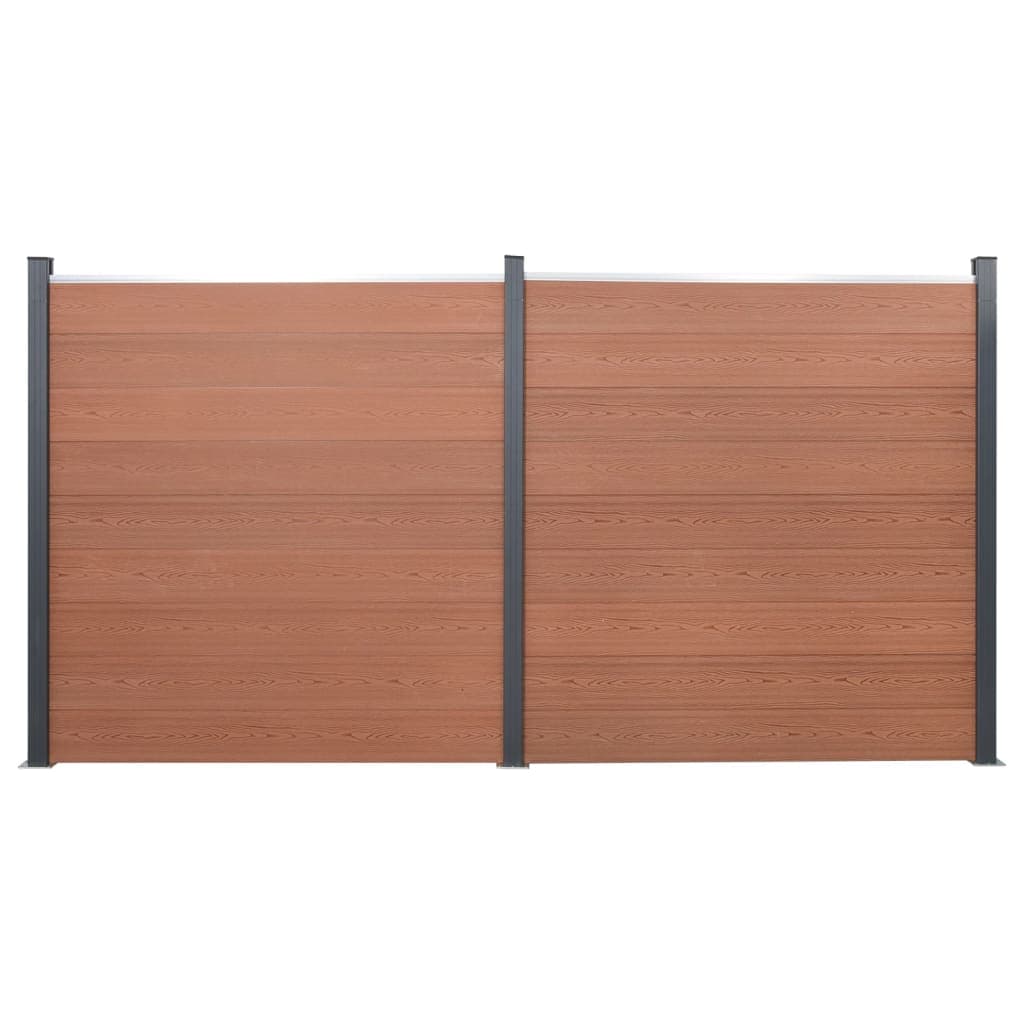 vidaXL Conjunto de painéis de vedação 353x186 cm WPC castanho